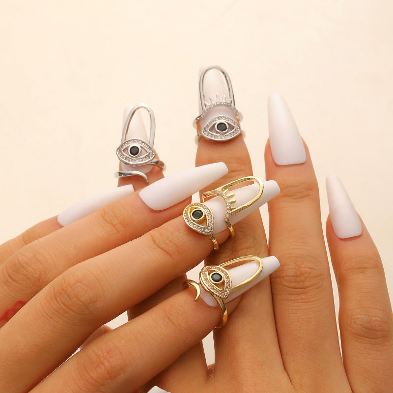 Geometric Trend Open Nail Female Design Exquisite Refined Ring