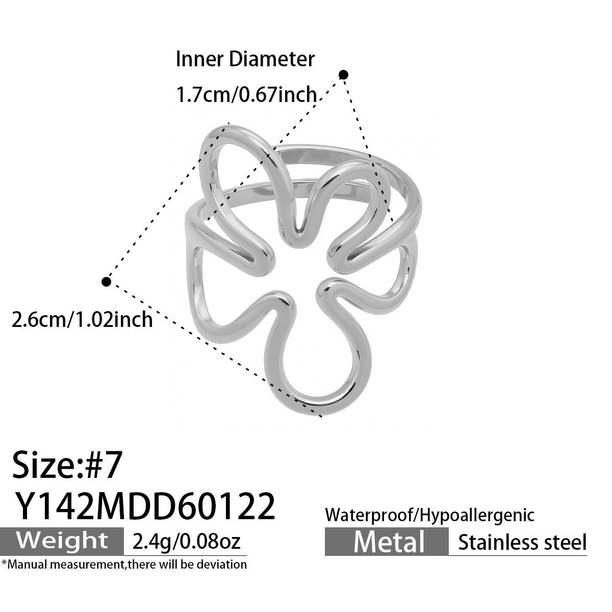 Design Geometric Stainless Steel Gold Plated Minority Fashion Rings