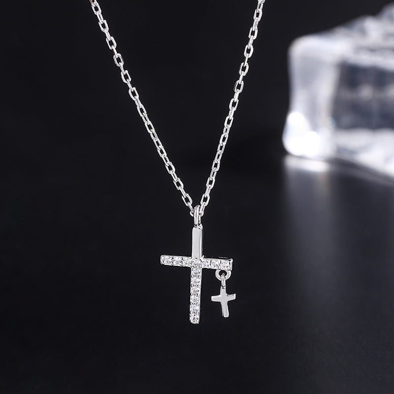 Cross Diamond Inlaid Clavicle Chain Cold Style Necklaces