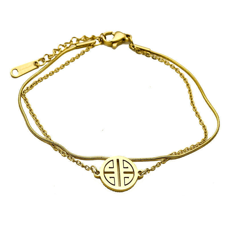 Women's Hot Lucky Double Happiness Blessing Card Bracelets