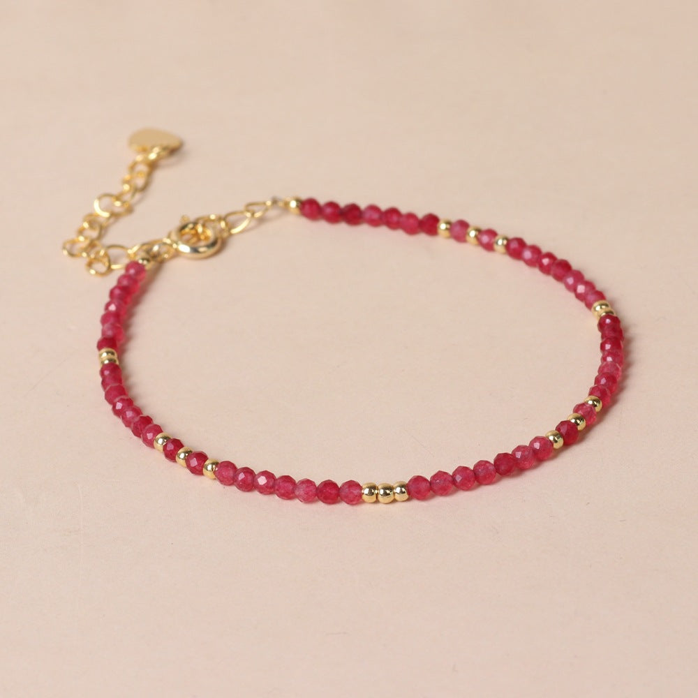 Fine Natural Stone Surface Cutting Beads Bracelets