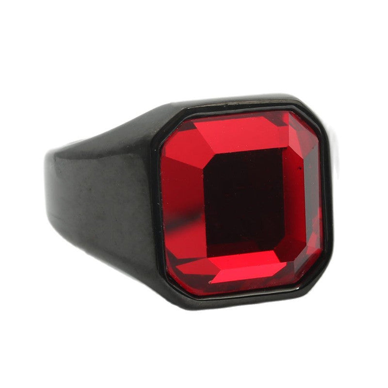 Men's Steel Gemstone Retro Trendy Personality Punk Rings