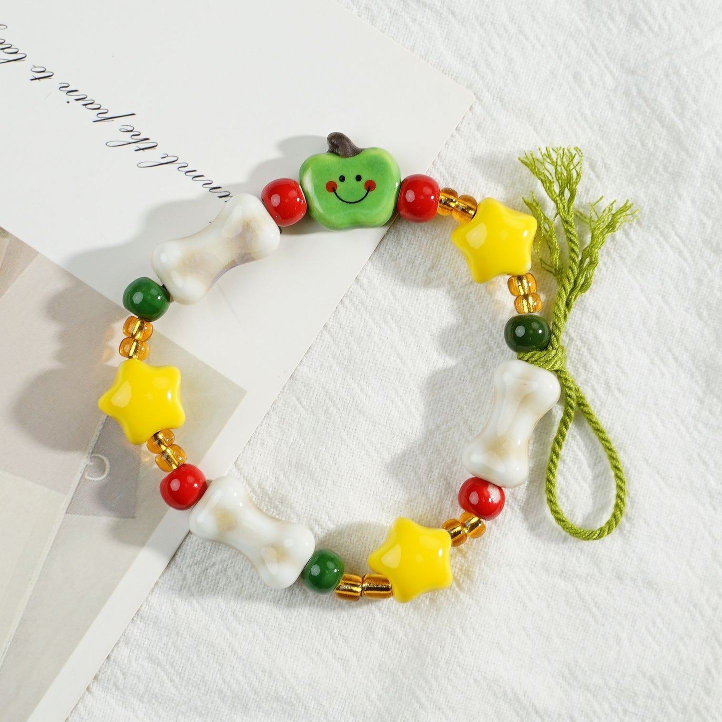 Safe Christmas Ceramic Apple Paradise Couple Bracelets