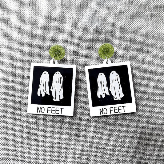 Monster Cat Personality Design Decoration Acrylic Plate Earrings