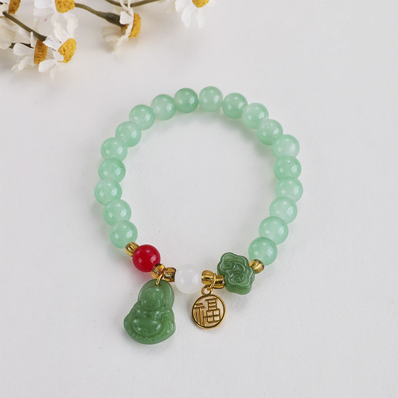 Peace Buckle Imitation Jade Lucky Fortune Bracelets