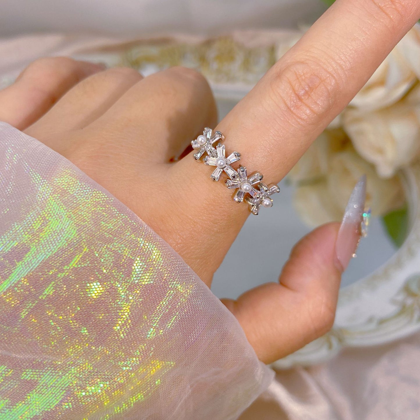 Yuan High-quality Zircon High-grade Color Retaining Open Rings