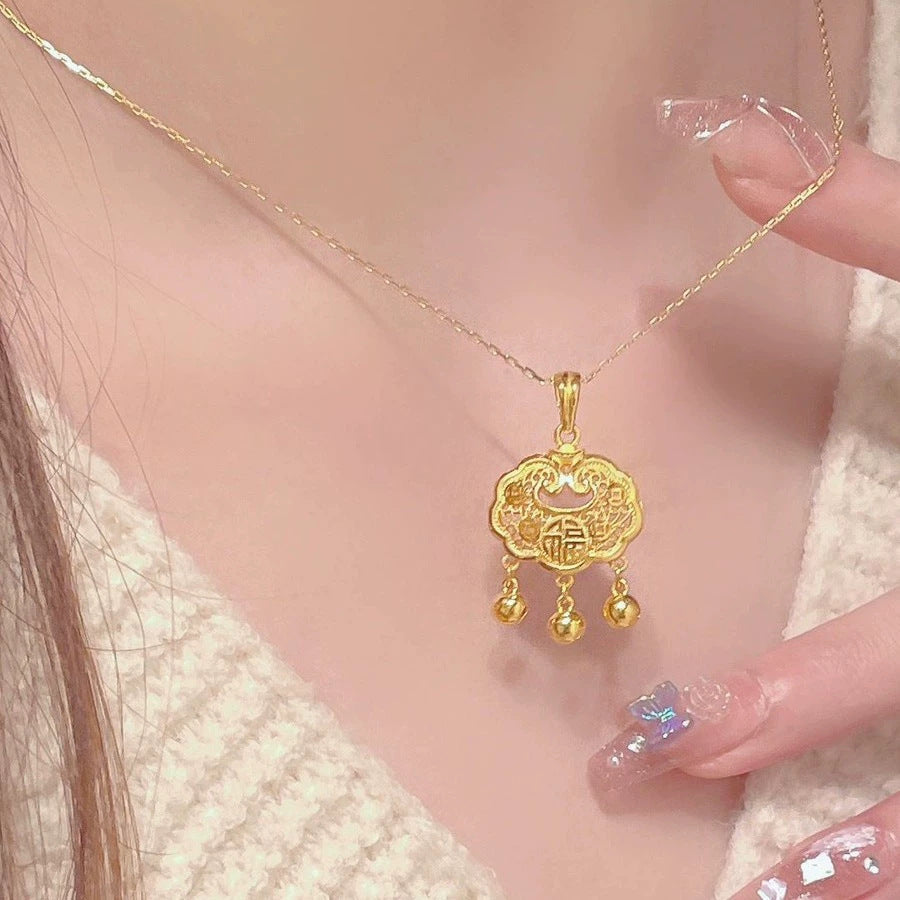 High Ice Chalcedony Buddha Titanium Steel Female Clavicle Necklaces