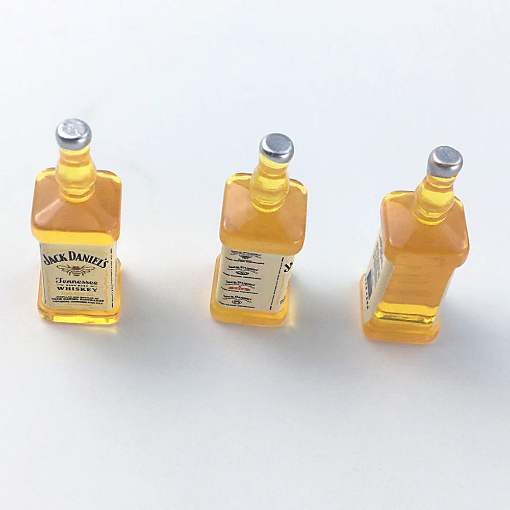 English Wine Synthetic Resin Three-dimensional Small Bottle Cream Jewelry Accessories