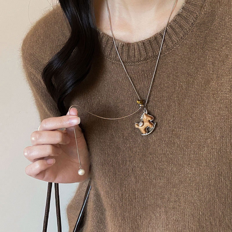 Women's Pony For Light Luxury Minority High-grade Long Pendants