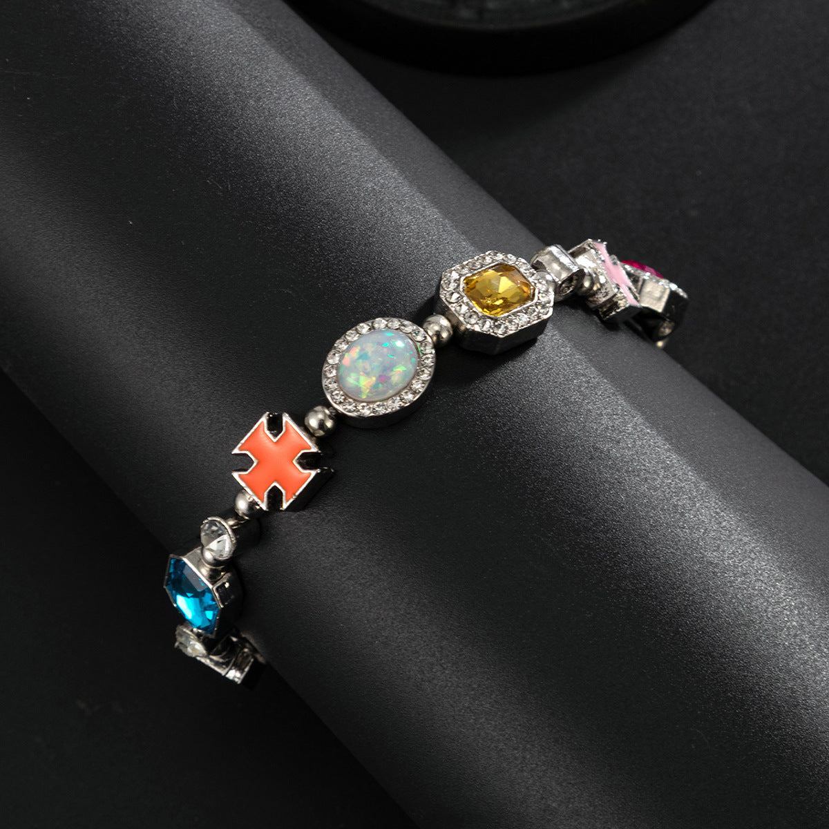 Men's Diamond Cross Personality High Sense Fashion Bracelet