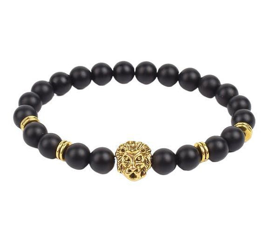 Spacer Alloy Lion's Head Haematite Yoga Buddha Bracelet