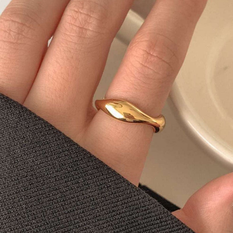 Women's Gold Sier Color Retro Fashionable Exaggerated Ring