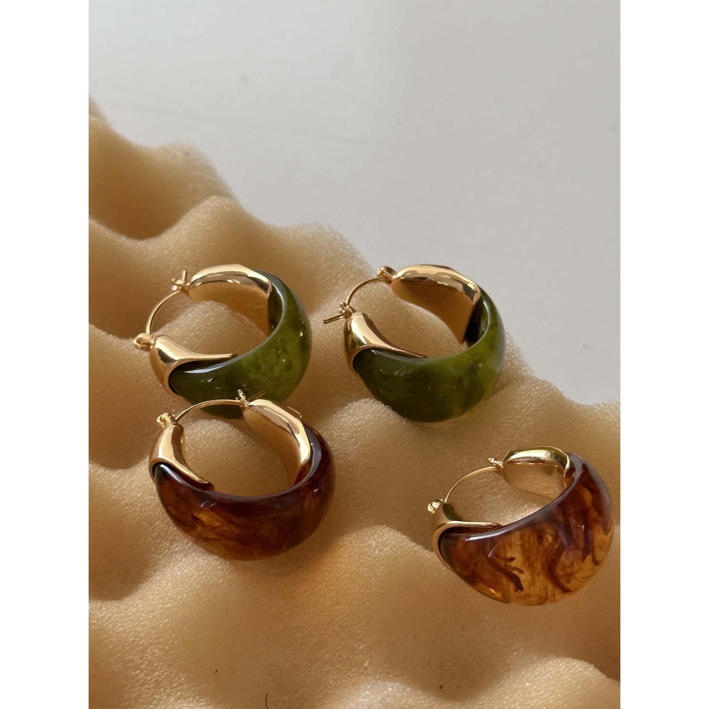 Retro Romantic Early Autumn Ear Clip Resin Simple Rings