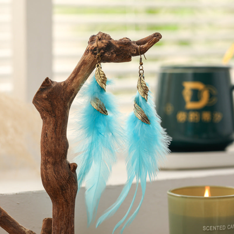 Feather Twisted Metal Retro Long Your Rings
