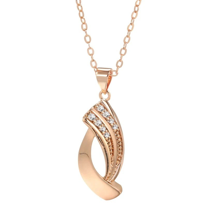 Elegant Zircon Female Rose Gold Geometric Rings