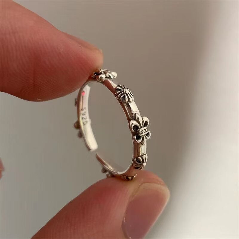 Iris Open Female Light Luxury Minority Exquisite Advanced Cold Wind Ring