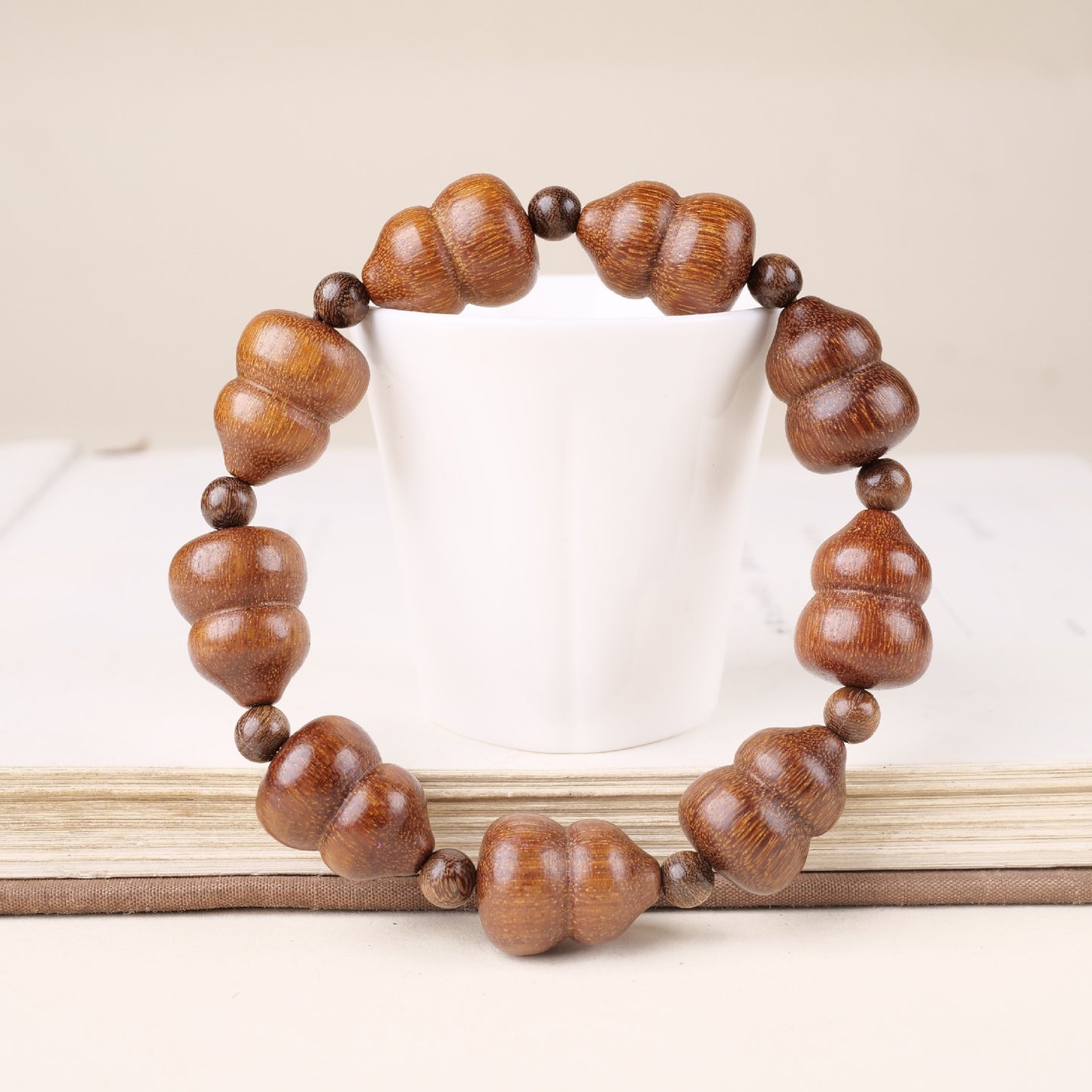 Women's & Men's Gourd Ebony Cultural Artifact Prayer Beads Chinese Style Hand Bracelet