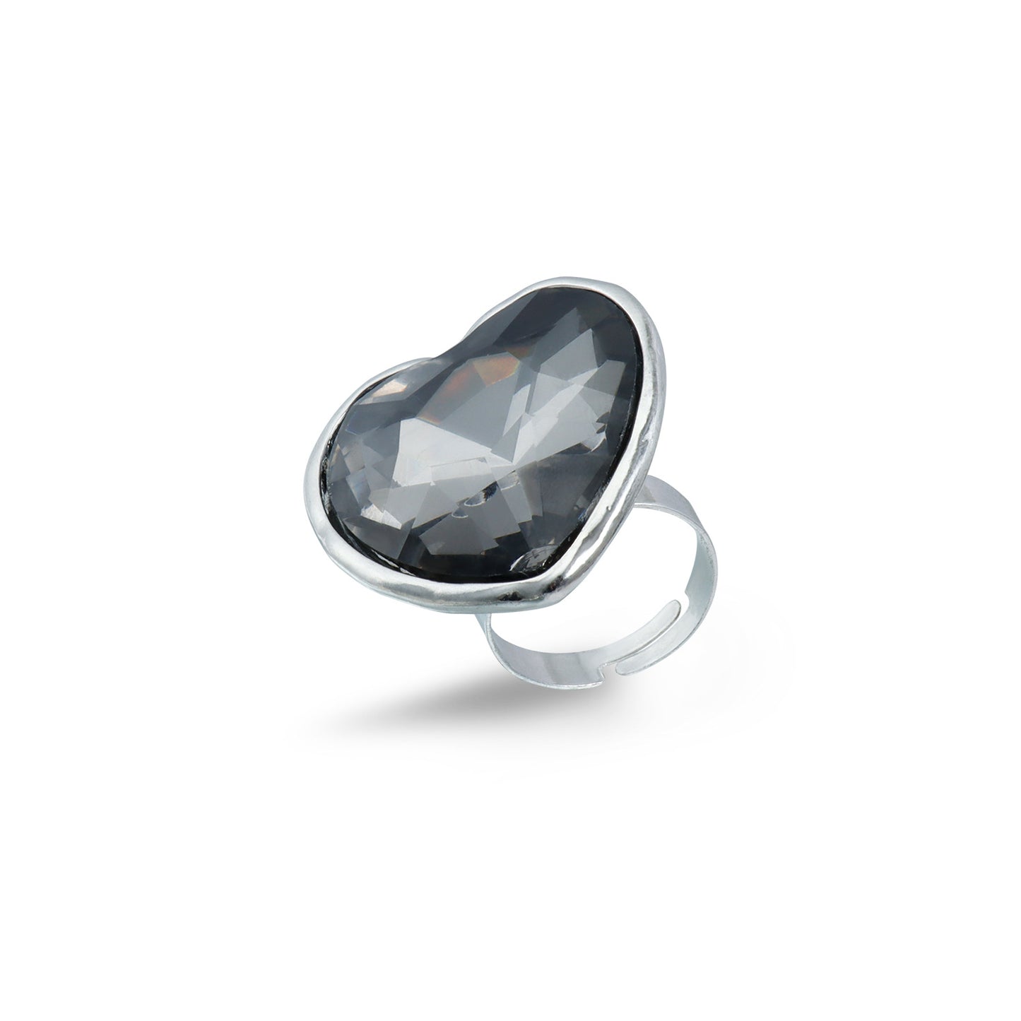 Cool Geometric Black Diamond Adjustable Female Personality Creative Opening Ring