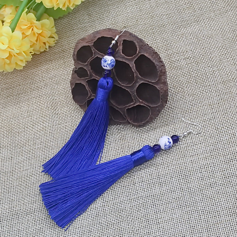 Long Tassel Handmade Exaggerated Antique Creative Earrings