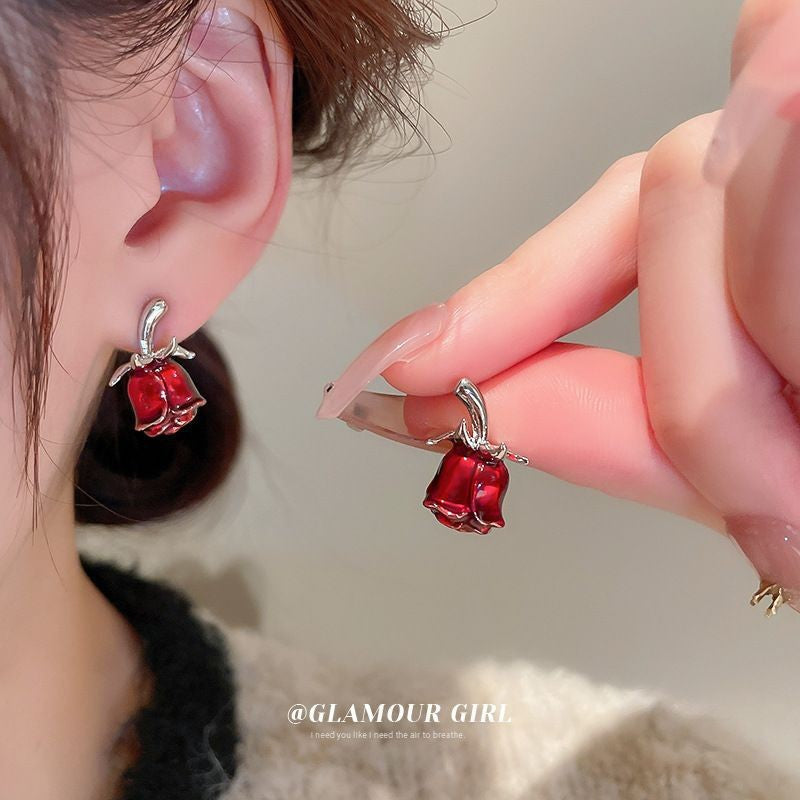 Zircon Crystal Rabbit Light Luxury Minority Design Earrings