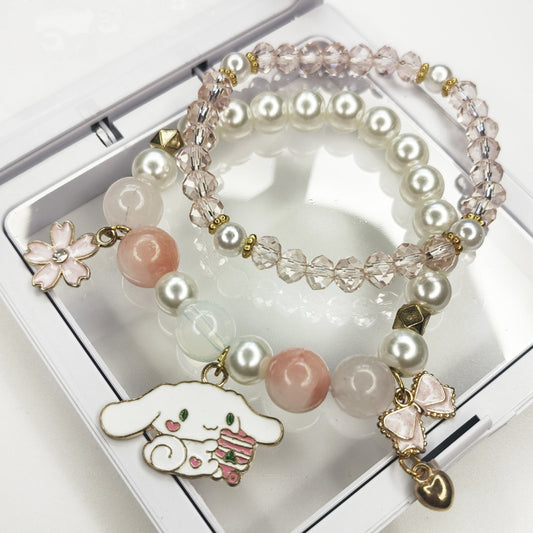 Women's Pearl Korean Super Cute Cartoon Beaded Bracelets