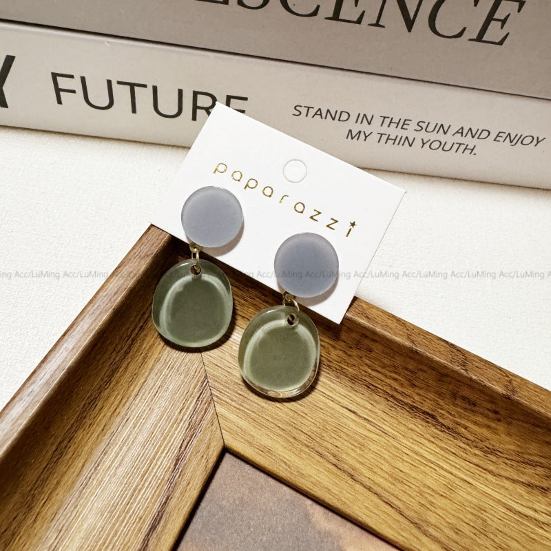 Tea Sier Needle Gentle Simple Graceful Acrylic Geometric Ear Fashionable Earrings
