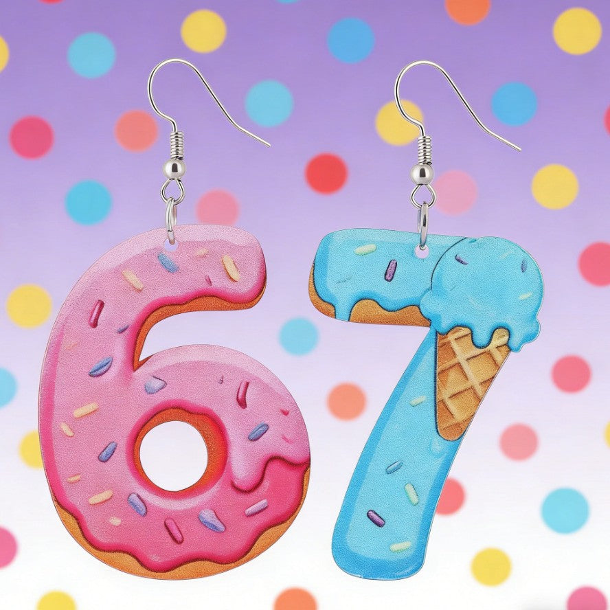 Fashion Numbers Flat Acrylic Creative Personality Ice Cream Rings