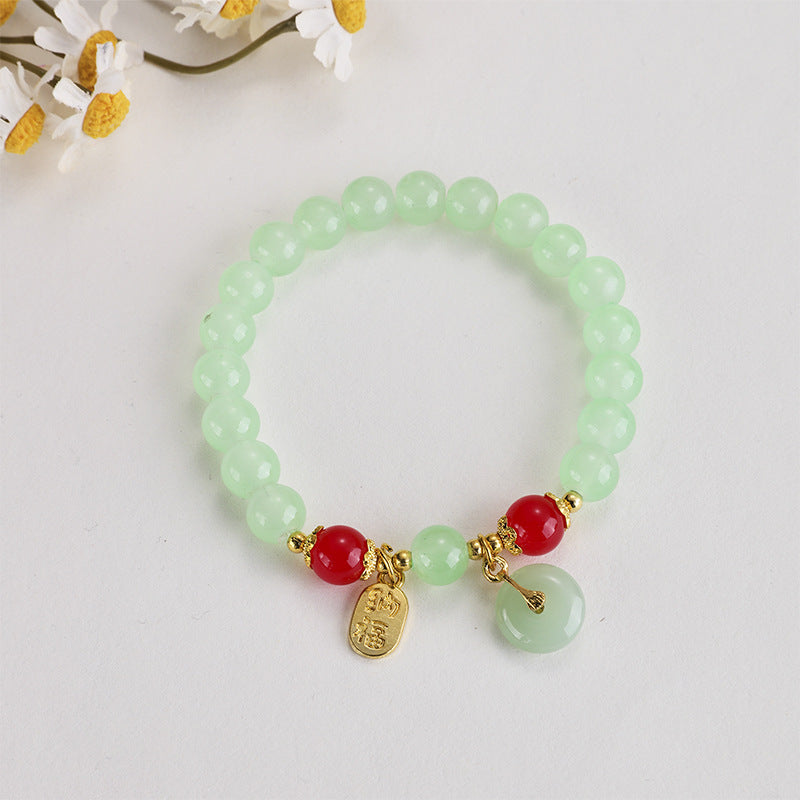 Peace Buckle Imitation Jade Lucky Fortune Bracelets