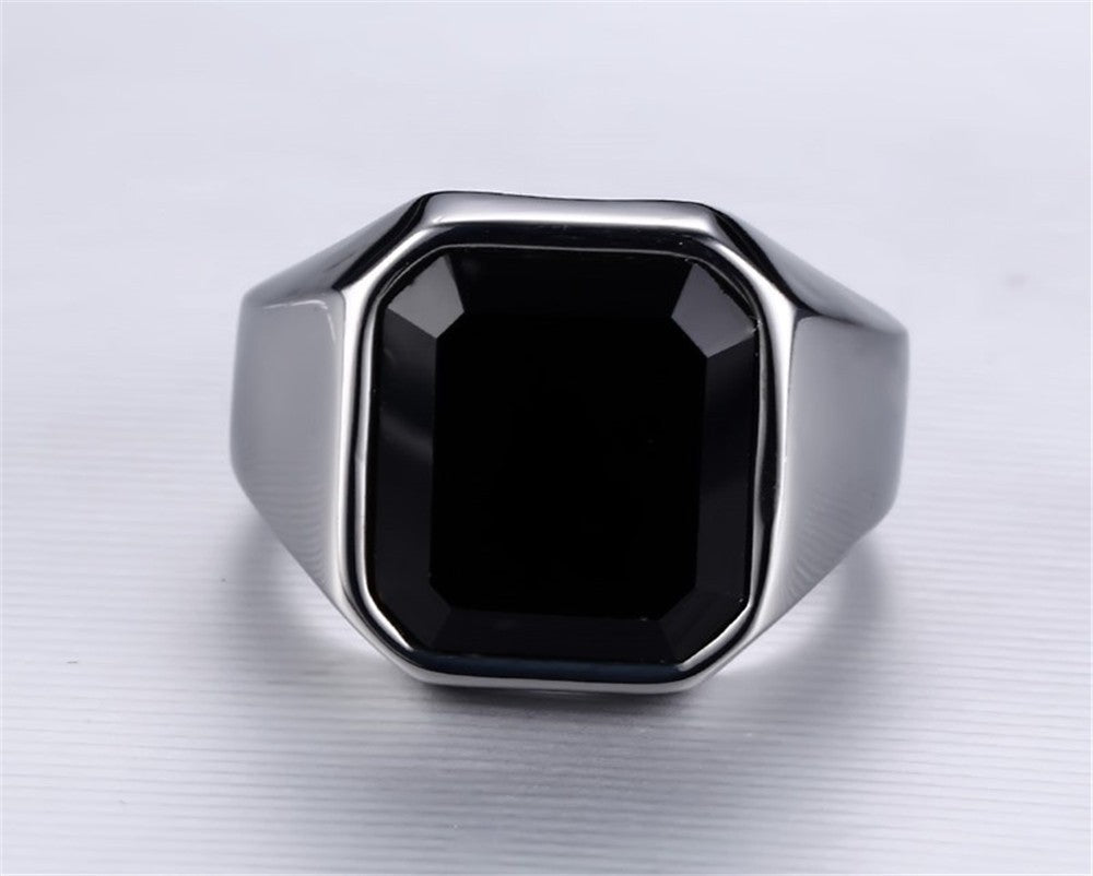 Men's Epoxy Shiny Gold Fashion High Sense Punk Hip Ring