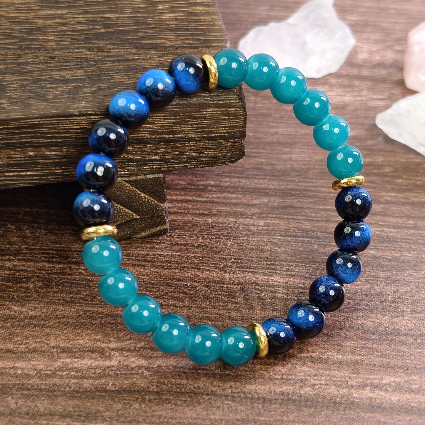 Xi Imitation Tigereye Amethyst Green Citrine Bracelet