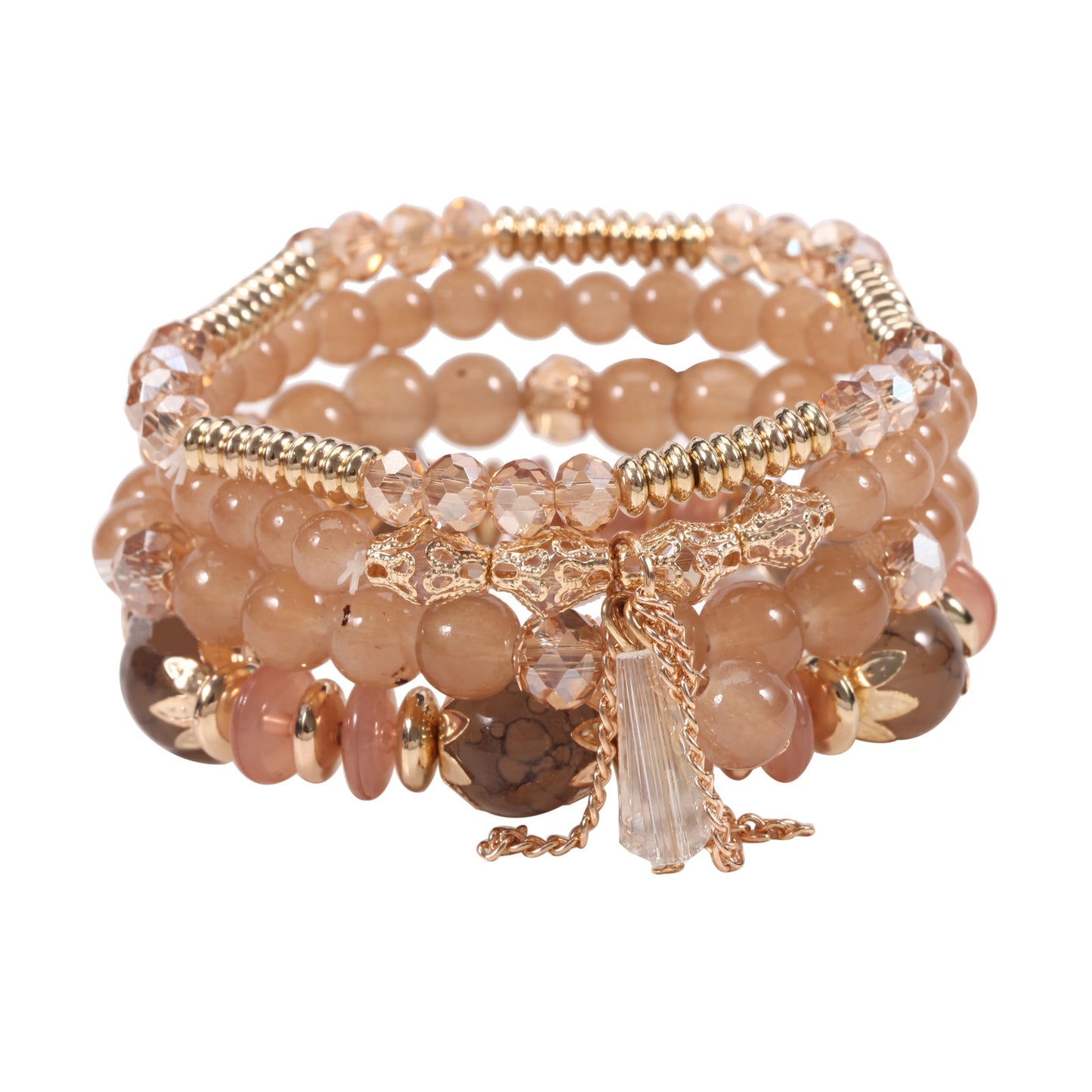 Bohemian Chain Tassel Colored Glass Crystal Bracelet