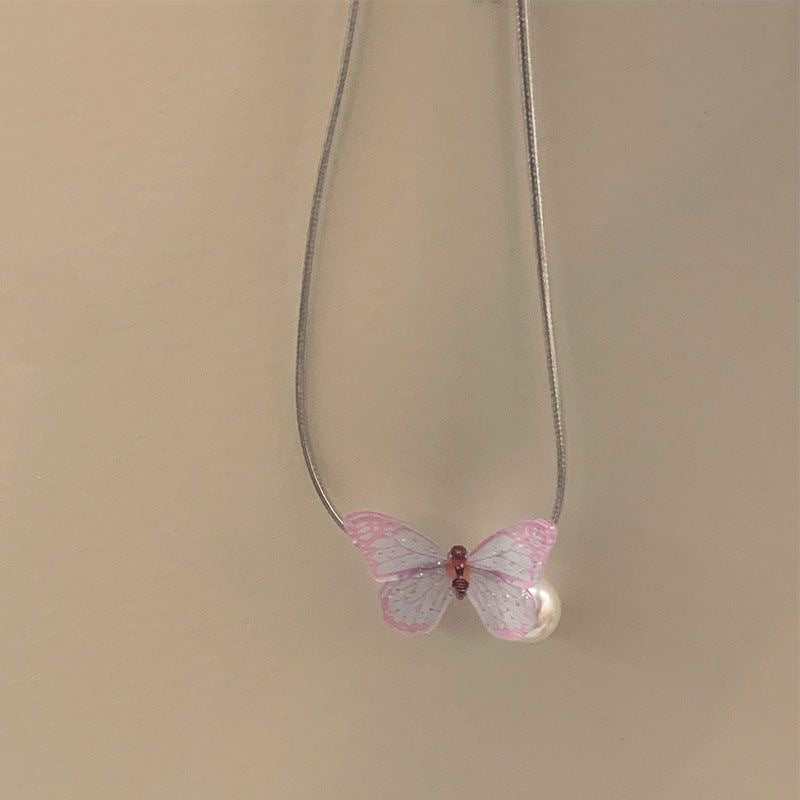 Women's Style Sweet Bow Pearl High-grade Design Temperament Clavicle Chain Collar