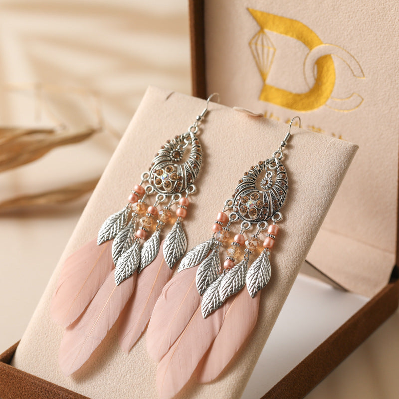 Feather Leaves Spot Drill Alloy Your Earrings