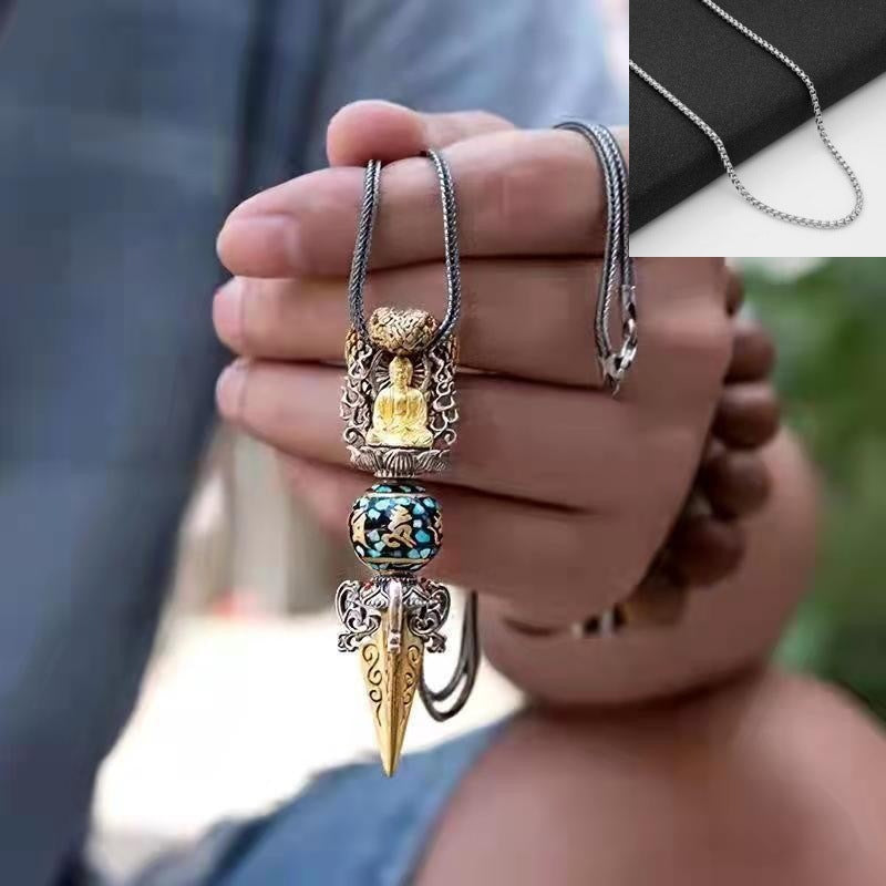 Shakyamuni Vajra Rotatable Six Words Proverbs Buddha Monster Pendants
