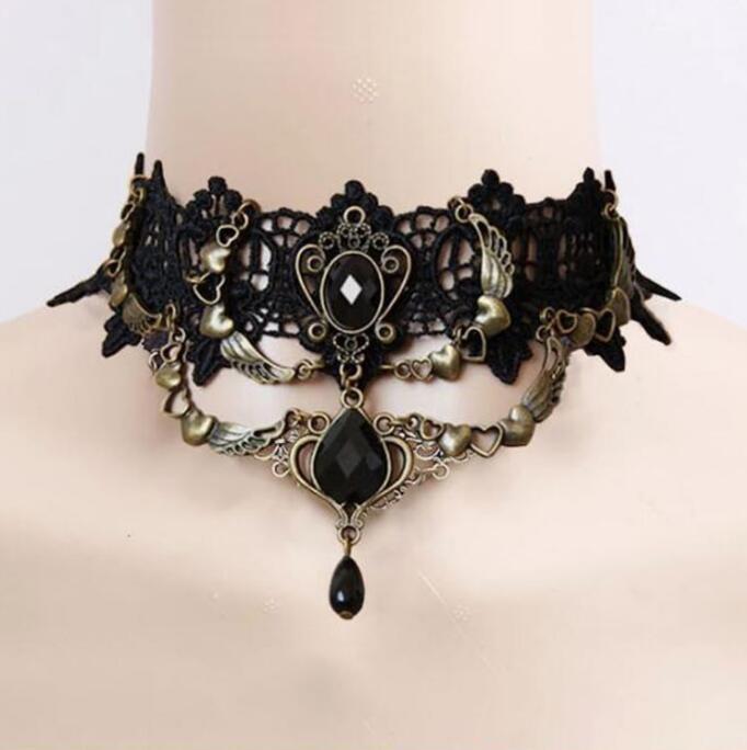 Cross Lace Lolita Ornament Dark Retro Niche Clavicle Necklaces