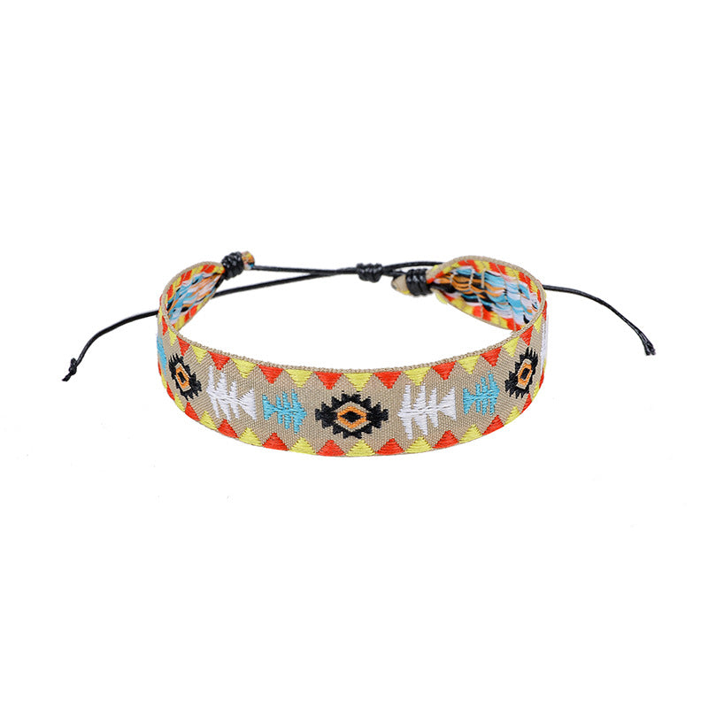 Bohemian Artistic Printed Fabric Carrying Strap Bracelets