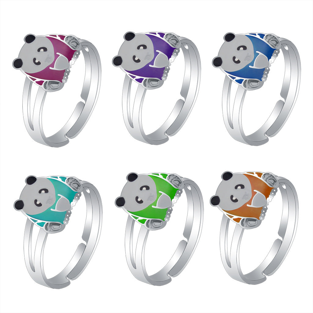 Fashion Cute Cartoon Animal Pattern Temperature Rings