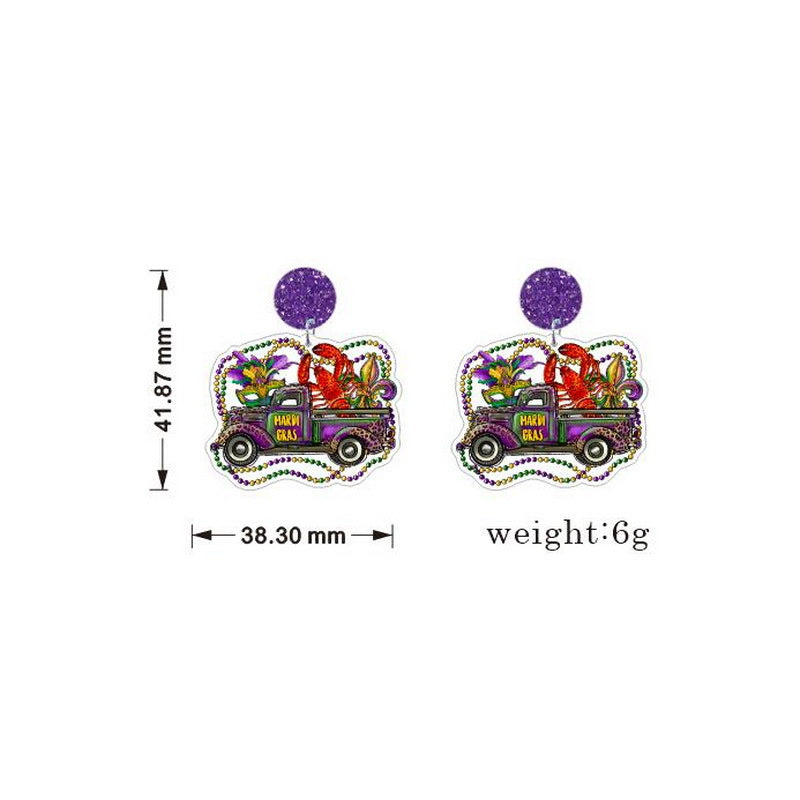 Colorful Festival Ornament Carnival Truck Crocodile Beads Rings