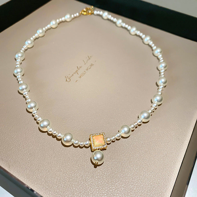 Pearl Twin Clavicle Chain Light Luxury Necklaces
