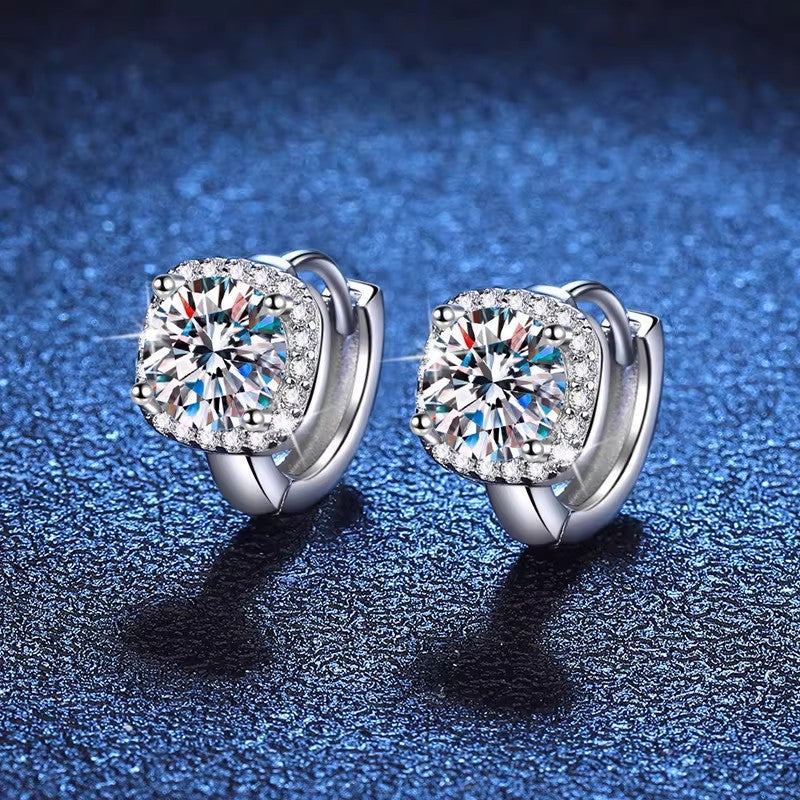 Square Sugar Bag Glossy Affordable Luxury Fashion Stud Earrings