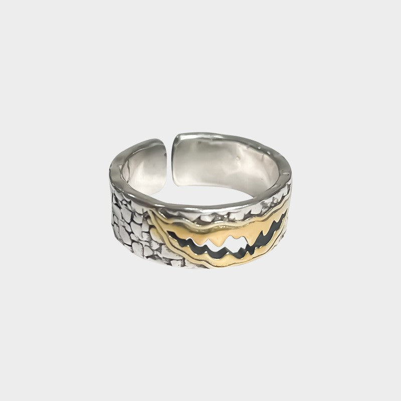 Men's Venom Sier Domineering Retro Handmade Punk Single Ring