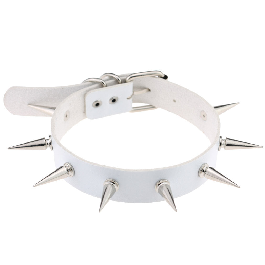 Nightclub Leather Creative Rivet Pointed Nail Collar