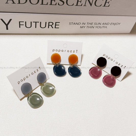 Tea Sier Needle Gentle Simple Graceful Acrylic Geometric Ear Fashionable Earrings
