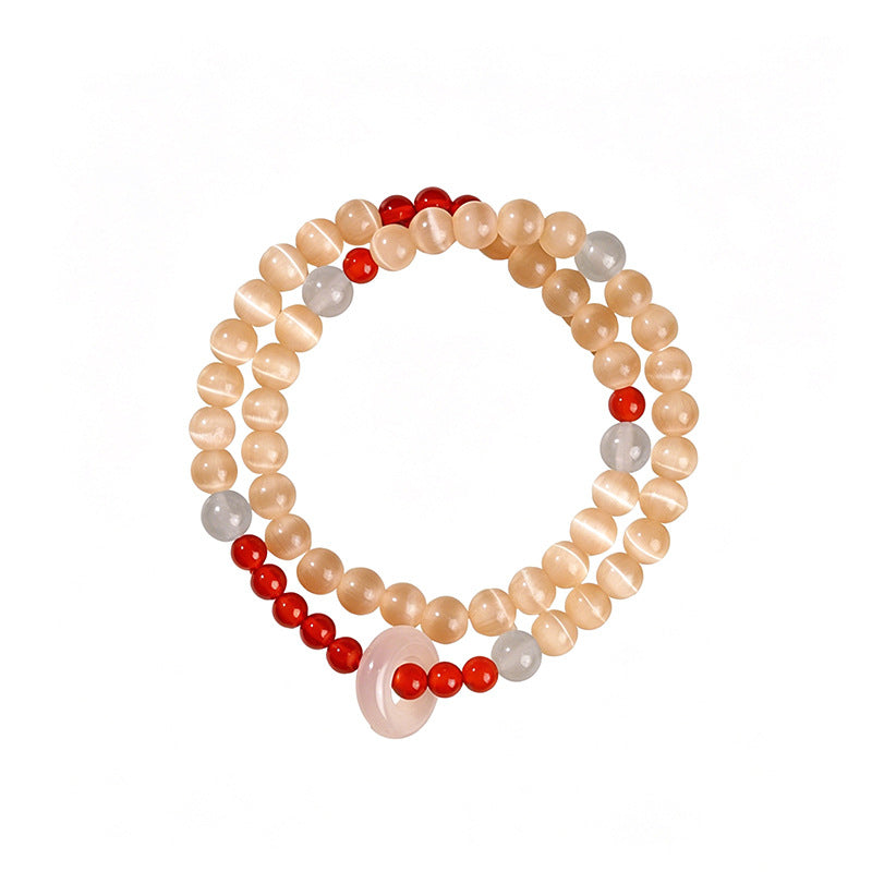 Champagne Opal For Chinese Style Light Luxury Chalcedony Flexible Red Rings