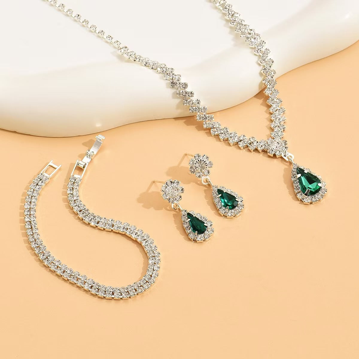 Women's Bridal Claw Chain Rhinestone High Sense Jewelry Set