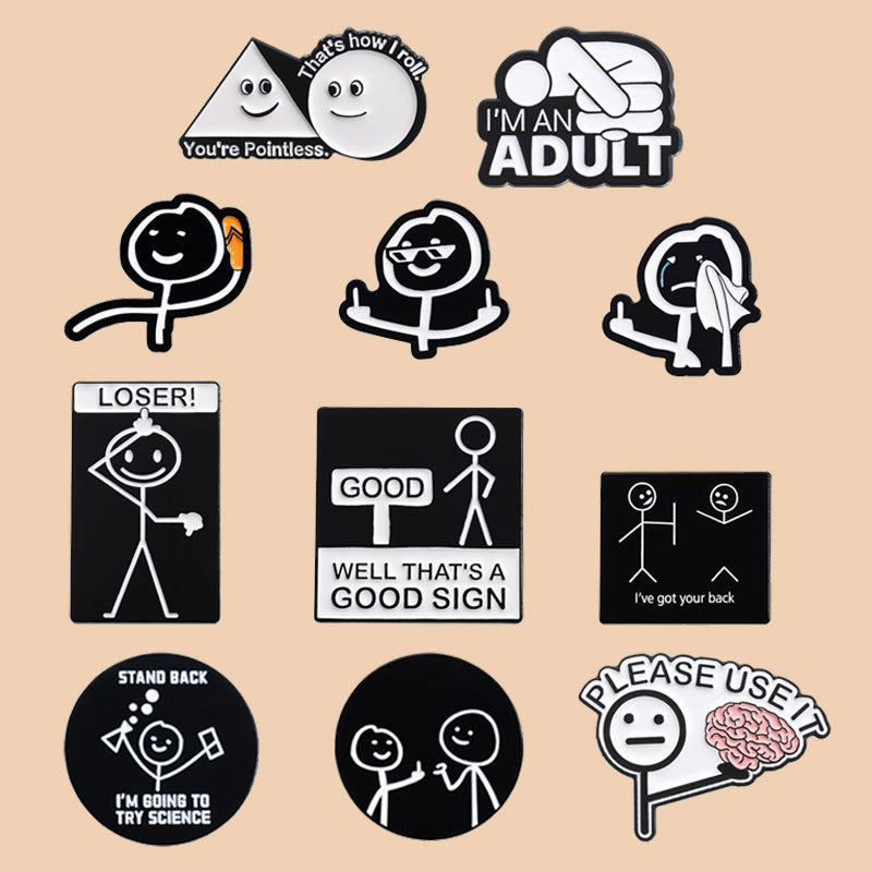Series Combination Creative English Role Play Brooches