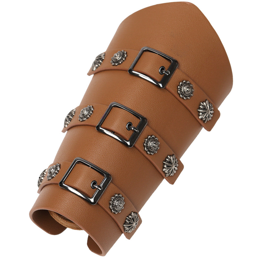 Exaggerated Personalized Leather Punk Cycling Arm Guard Medieval Knight Bracelet