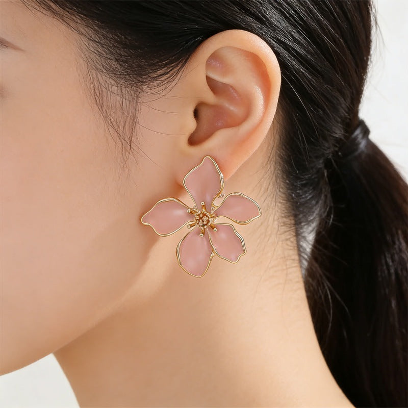 Women's Fashion Glaze Flowers High-grade Simple Personalized Trendy Earrings