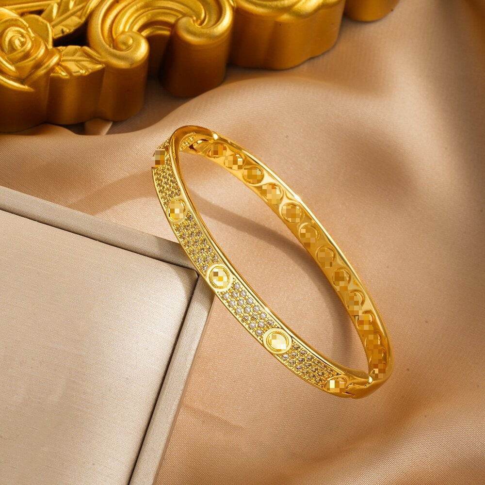 Women's Three-row Drill Starry Open-ended High Sense Affordable Luxury Bracelets