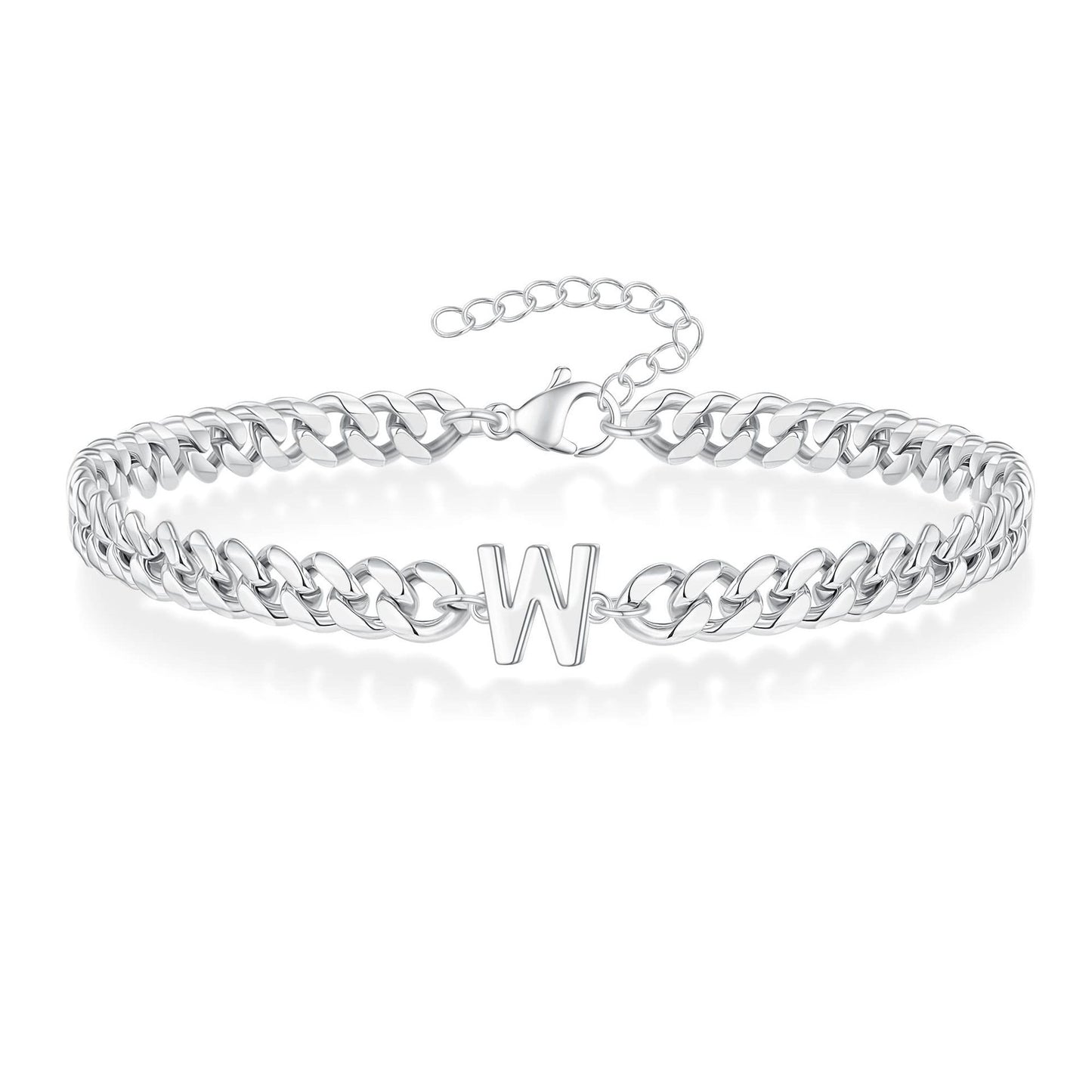 Men's English Initial Letter Stainless Steel Couple Bracelets